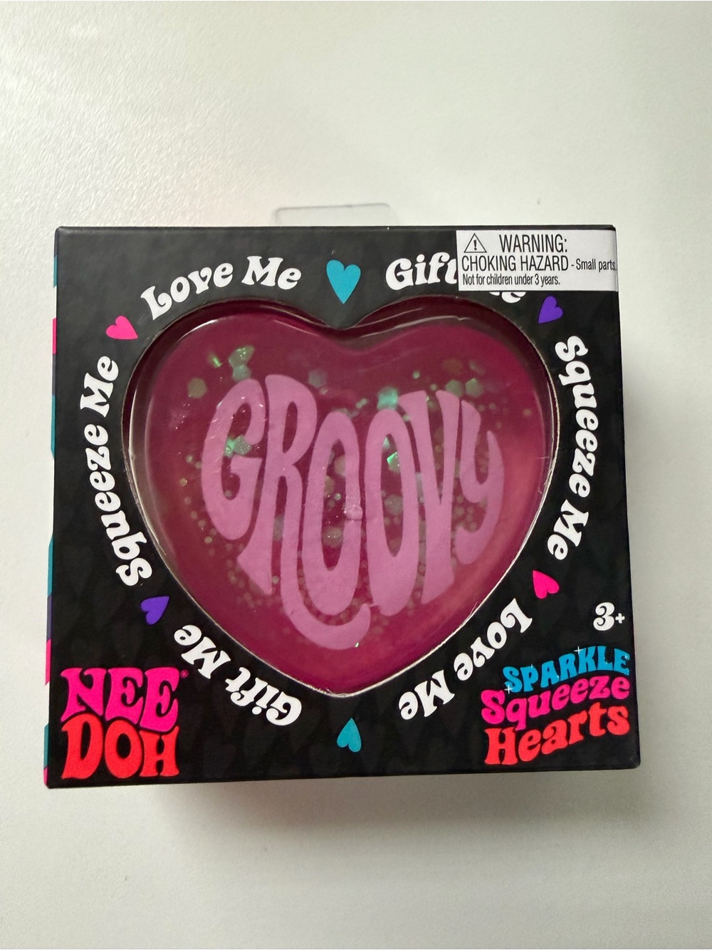 Needoh Sparkle Squeeze Heart Brand New In Box (Pink)